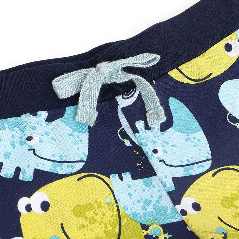 Boys Light Green Printed Outfit with Short Pants image number 7